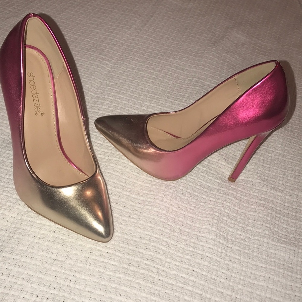 Pink gold ombré pumps